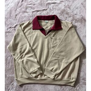 Haband Women's Corduroy Long Sleeve 1/4 Zip Up Sweater Tan Size‎ 3X